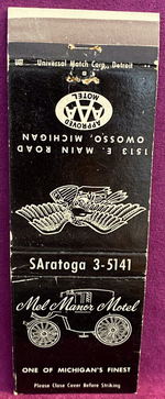 Mel Manor Motel (Welcome Inn) - Matchbook (newer photo)